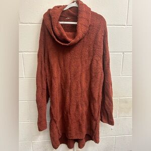 Womans oversized redfish brown xl free people long sleeve dress